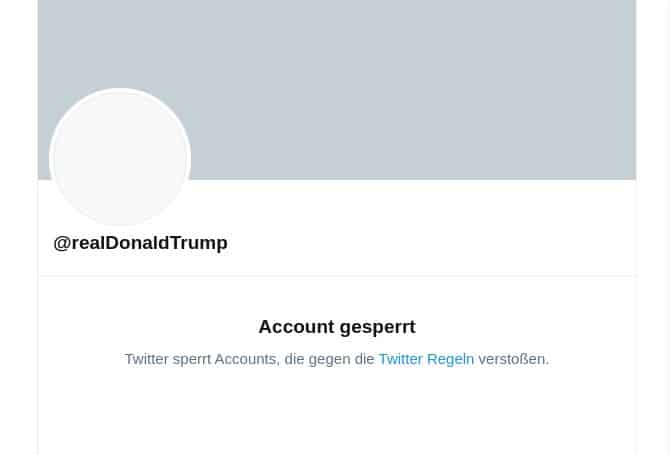 Donald Trum gesperrt